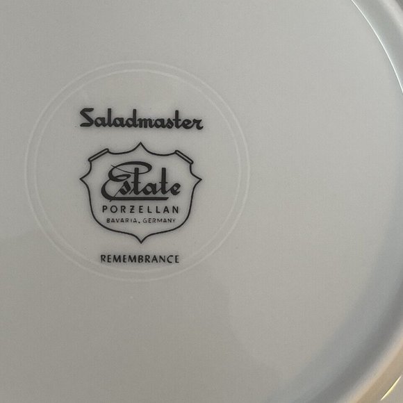 1950 German Bavaria Remembrance Platinum Trim Saladmaster Estate Porzellan 8inch - Picture 5 of 5